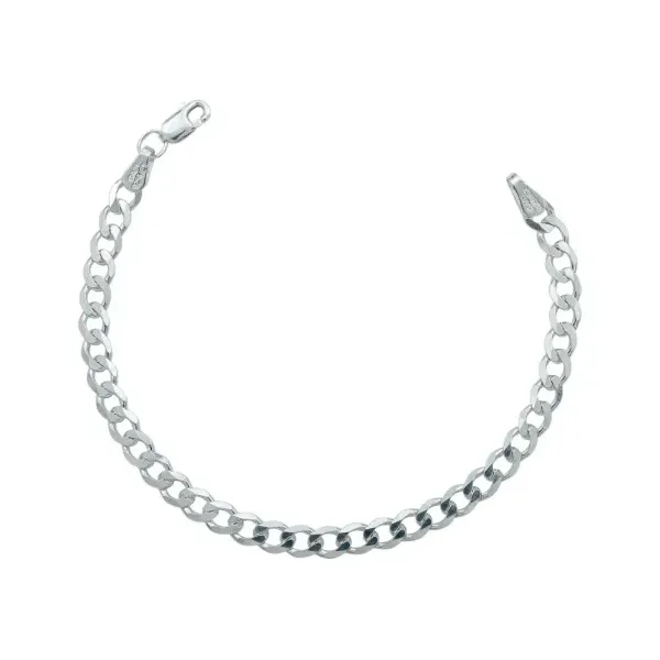 Pulsera Plata 925 Cadena Cubana Eslabón 5mm para Hombre 21cm - Imagen 1