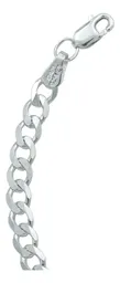 Pulsera Plata 925 Cadena Cubana Eslabón 5mm para Hombre 21cm - Imagen 2