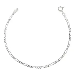 Pulsera Plata 925 Cadena Figaro 3x1 17cm Mujer - Imagen 1