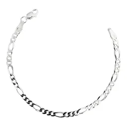 Pulsera Plata 925 Cadena Fígaro 3x1 para Hombre 18cm - Imagen 1