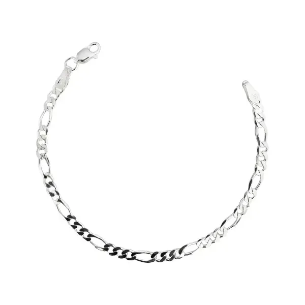 Pulsera Plata 925 Cadena Figaro 3x1 para Hombre 20cm - Imagen 1