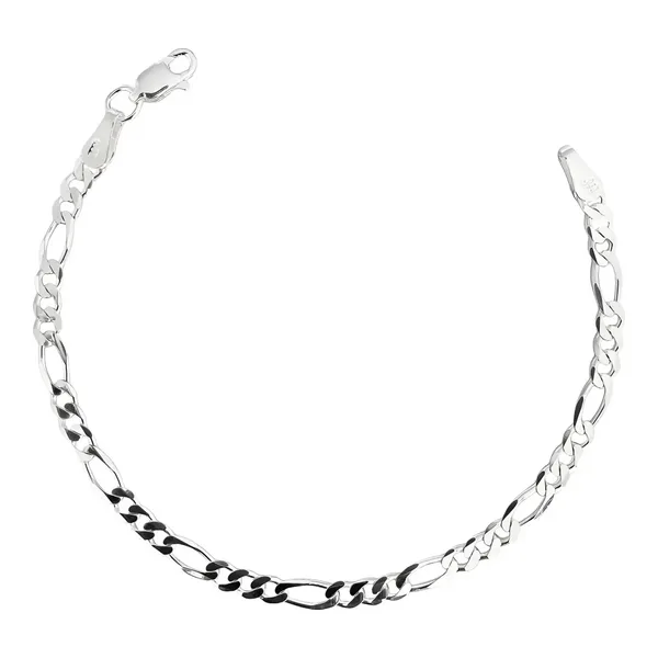 Pulsera Plata 925 Cadena Figaro 3x1 para Hombre 20cm - Imagen 1