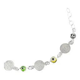 Pulsera Plata 925 con Medallas San Benito Multicolor Ajustable - Imagen 2
