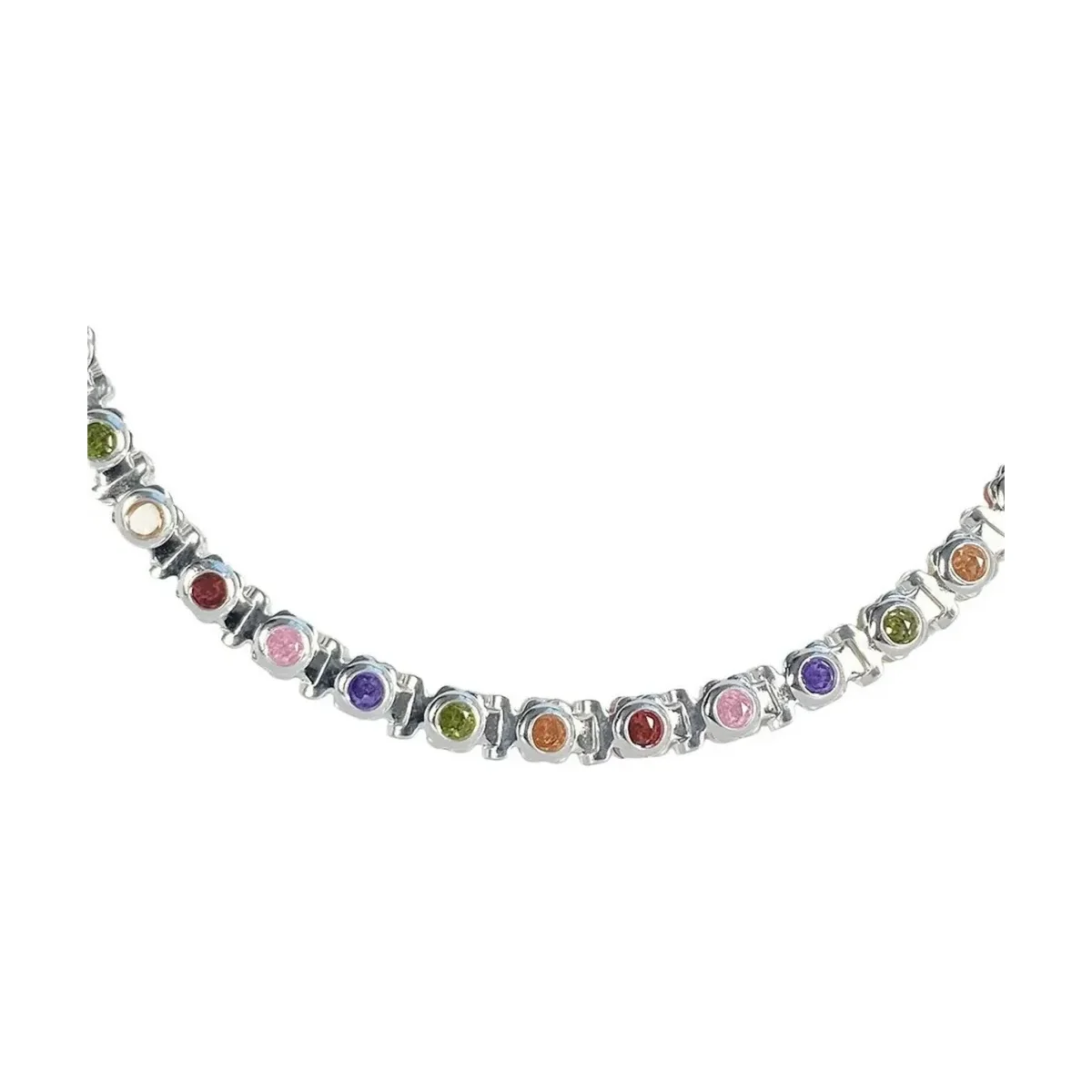 Pulsera Plata 925 con Zirconias Multicolor Diseño Moderno para Mujer - Imagen 2