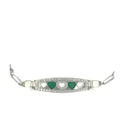Pulsera Plata 925 Corazón con Zirconia Verde - Imagen 3