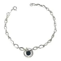Pulsera Plata 925 Corazón Infinito Ajustable Acabado Negro - Imagen 1
