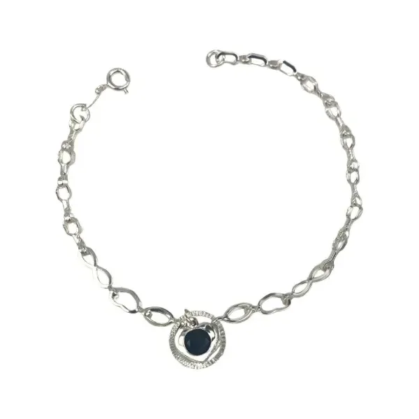 Pulsera Plata 925 Corazón Infinito Ajustable Acabado Negro - Imagen 1