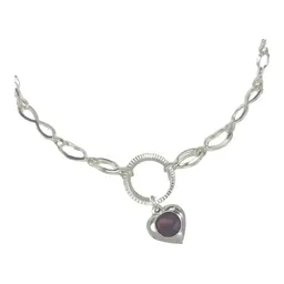 Pulsera Plata 925 Corazón Infinito Esmalte Rojo Ajustable - Imagen 2