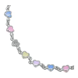 Pulsera Plata 925 Corazones Entrelazados con Zirconias Multicolor - Imagen 2