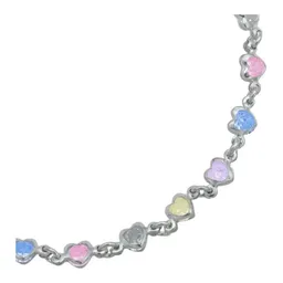 Pulsera Plata 925 Corazones Entrelazados con Zirconias Multicolor - Imagen 3