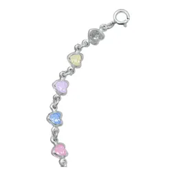 Pulsera Plata 925 Corazones Entrelazados con Zirconias Multicolor - Imagen 4