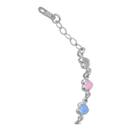 Pulsera Plata 925 Corazones Entrelazados con Zirconias Multicolor - Imagen 5