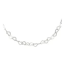 Pulsera Plata 925 Corazones Huecos Separados 18cm - Imagen 2