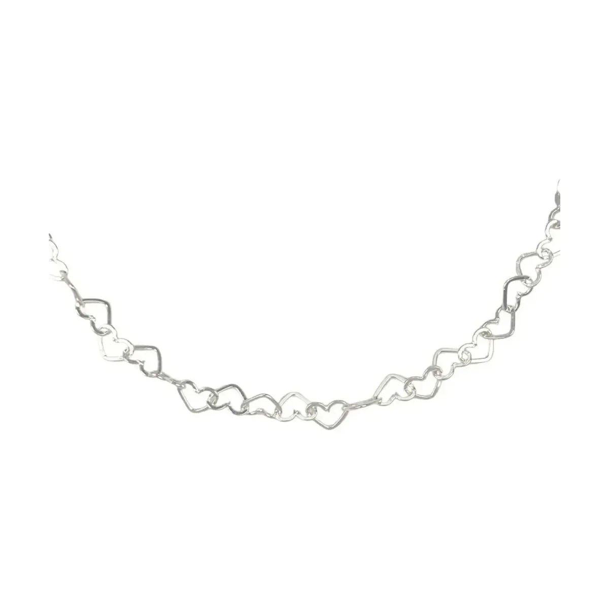 Pulsera Plata 925 Corazones Huecos Separados 18cm - Imagen 2