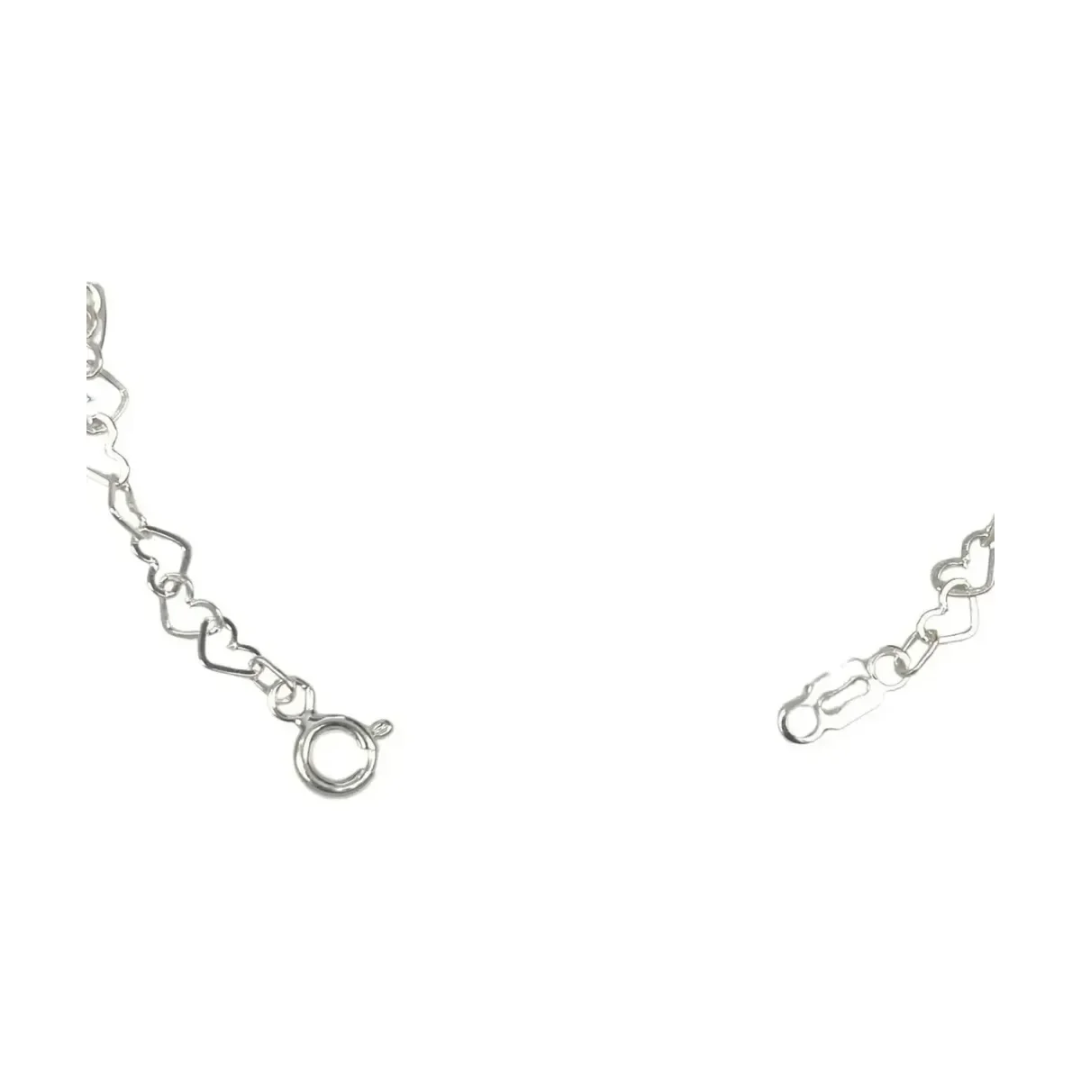 Pulsera Plata 925 Corazones Huecos Separados 18cm - Imagen 3