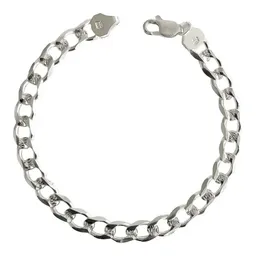 Pulsera Plata .925 Cubana Diamantada para Hombre 21cm - Imagen 1