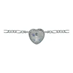 Pulsera Plata 925 Dije Corazón del Mar Cristal Blanco - Imagen 2