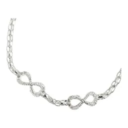 Pulsera Plata 925 Doble Infinito con Corazón Ajustable - Imagen 1