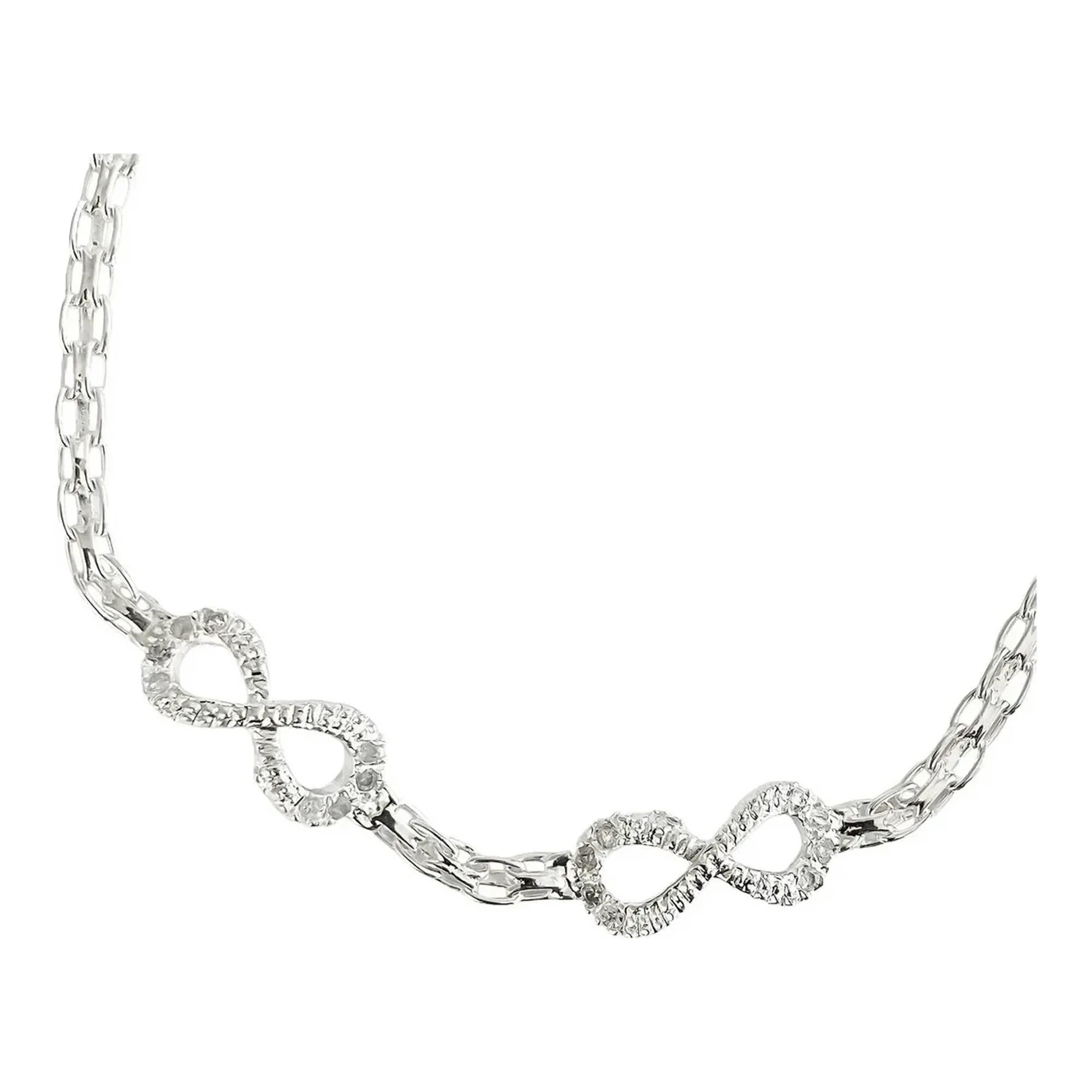 Pulsera de plata 925 doble infinito con corazón ajustable para mujer - Joyaris joyería fina mexicana