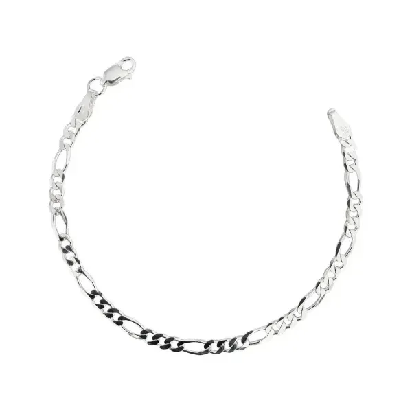 Pulsera Plata 925 Eslabones Figaro 3x1 Hombre 22cm - Imagen 1