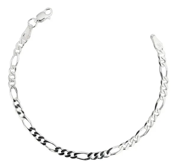 Pulsera Plata 925 Eslabones Figaro 3x1 Hombre 22cm - Imagen 1