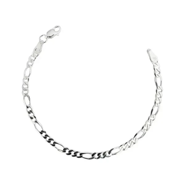 Pulsera Plata 925 Figaro 3x1 para Hombre 21.5cm - Imagen 1