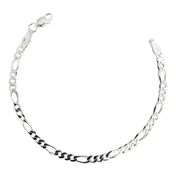 Pulsera Plata 925 Figaro 3x1 para Hombre 21.5cm - Imagen 1
