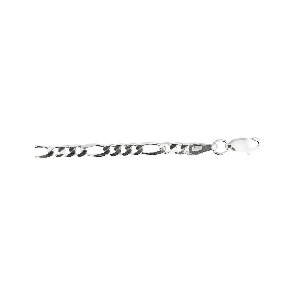 Pulsera Plata 925 Figaro 3x1 para Hombre 21.5cm - Imagen 3