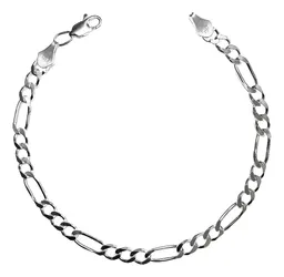 Pulsera Plata .925 Fígaro 3x1 Para Hombre 21cm - Imagen 1