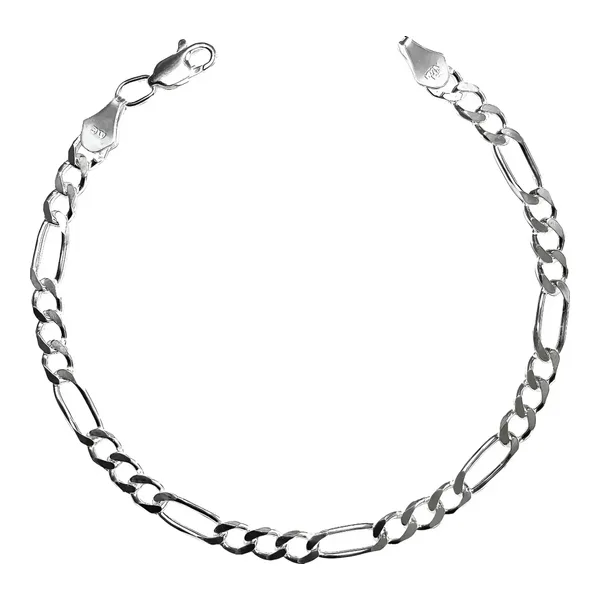 Pulsera Plata .925 Fígaro 3x1 Para Hombre 21cm - Imagen 1