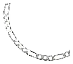 Pulsera Plata .925 Fígaro 3x1 Para Hombre 21cm - Imagen 4