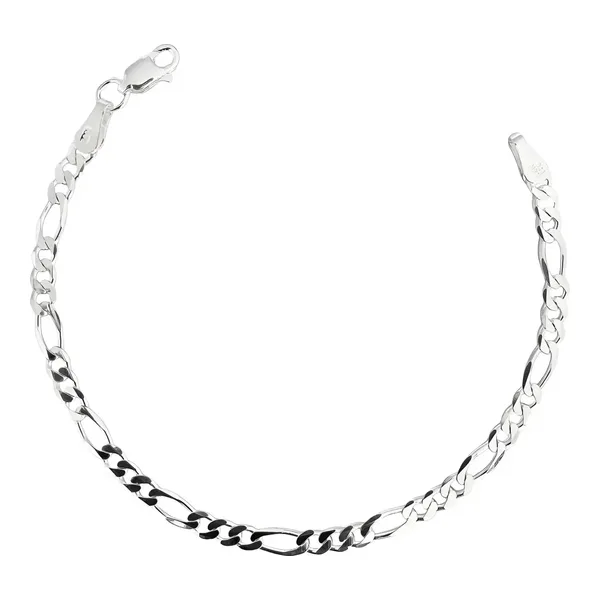 Pulsera Plata 925 Fígaro 3x1 para Hombre 21cm - Imagen 1