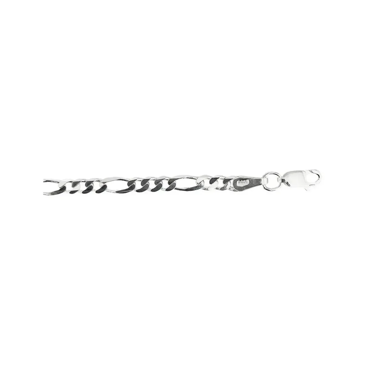 Pulsera Plata 925 Fígaro 3x1 para Hombre 21cm - Imagen 3