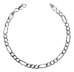 Pulsera Plata .925 Fígaro Eslabones Robustos para Hombre - Imagen 1