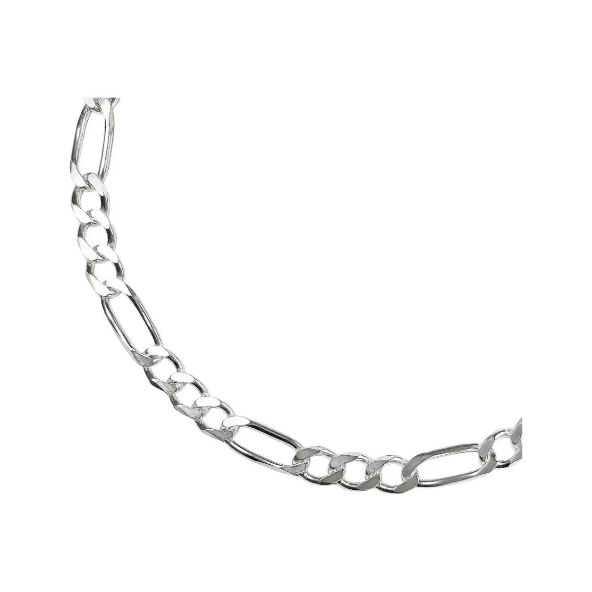 Pulsera Plata .925 Fígaro Eslabones Robustos para Hombre - Imagen 4