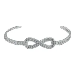Pulsera Plata 925 Infinito Zirconia Cadena Rolo para Mujer - Imagen 1