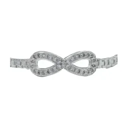 Pulsera Plata 925 Infinito Zirconia Cadena Rolo para Mujer - Imagen 2