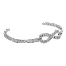Pulsera Plata 925 Infinito Zirconia Cadena Rolo para Mujer - Imagen 3