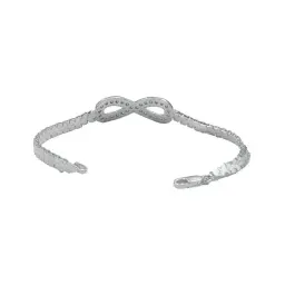 Pulsera Plata 925 Infinito Zirconia Cadena Rolo para Mujer - Imagen 4