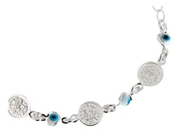 Pulsera Plata 925 Medallas San Benito Ajustable - Imagen 2