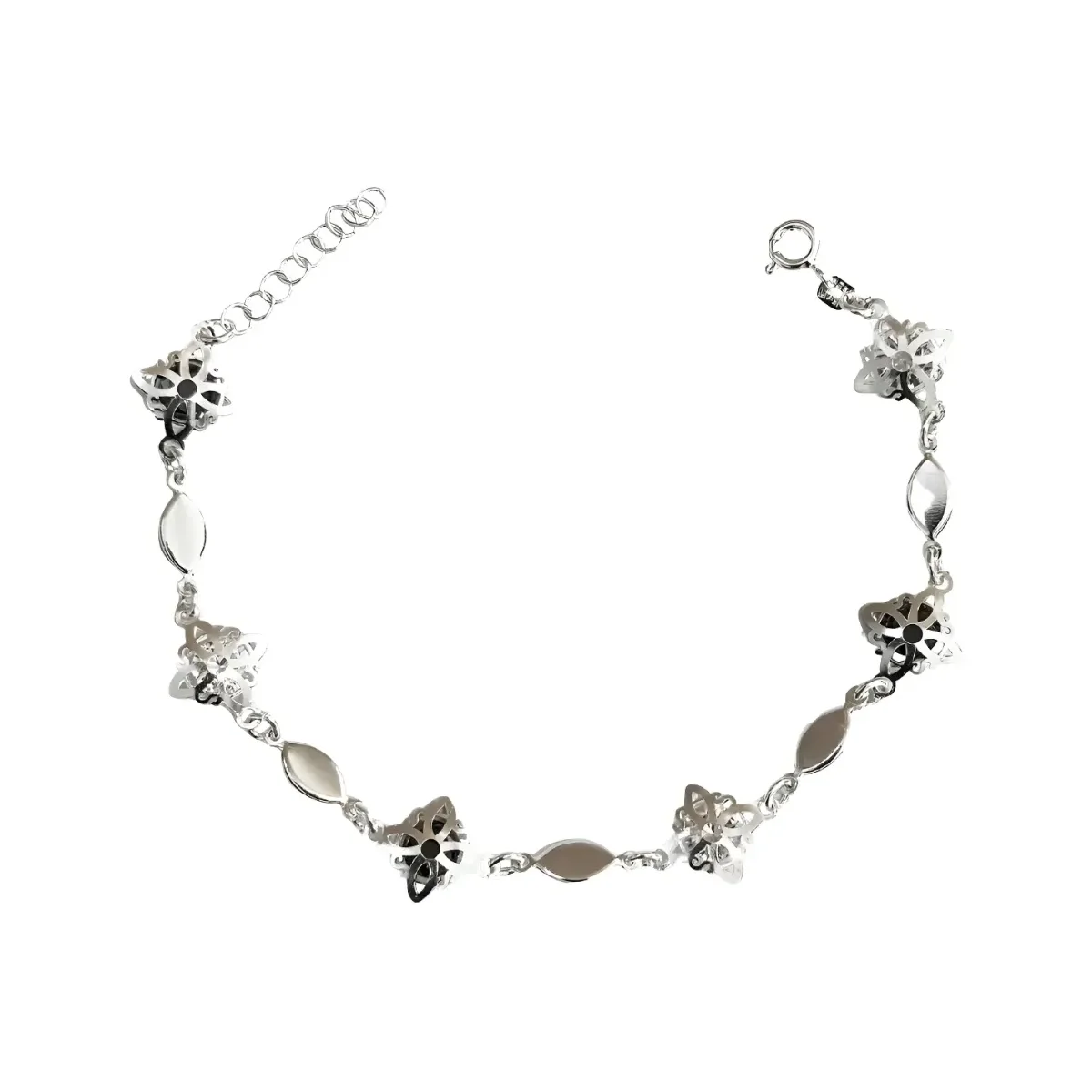 Pulsera Plata 925 Nudo Bruja ajustable con Zirconia Negra. Joyería mística, amuleto de protección energética y pulsera de pla