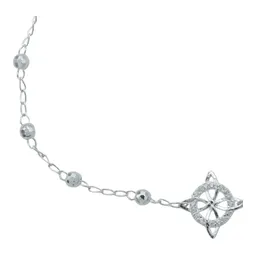 Pulsera Plata 925 Nudo Bruja Bolitas Diamantadas Ajustable - Imagen 3