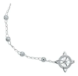 Pulsera Plata 925 Nudo Bruja Bolitas Diamantadas Ajustable - Imagen 3