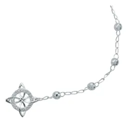 Pulsera Plata 925 Nudo Bruja Bolitas Diamantadas Ajustable - Imagen 4