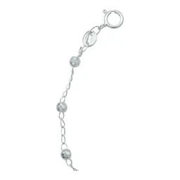 Pulsera Plata 925 Nudo Bruja Bolitas Diamantadas Ajustable - Imagen 5
