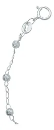 Pulsera Plata 925 Nudo Bruja Bolitas Diamantadas Ajustable - Imagen 5