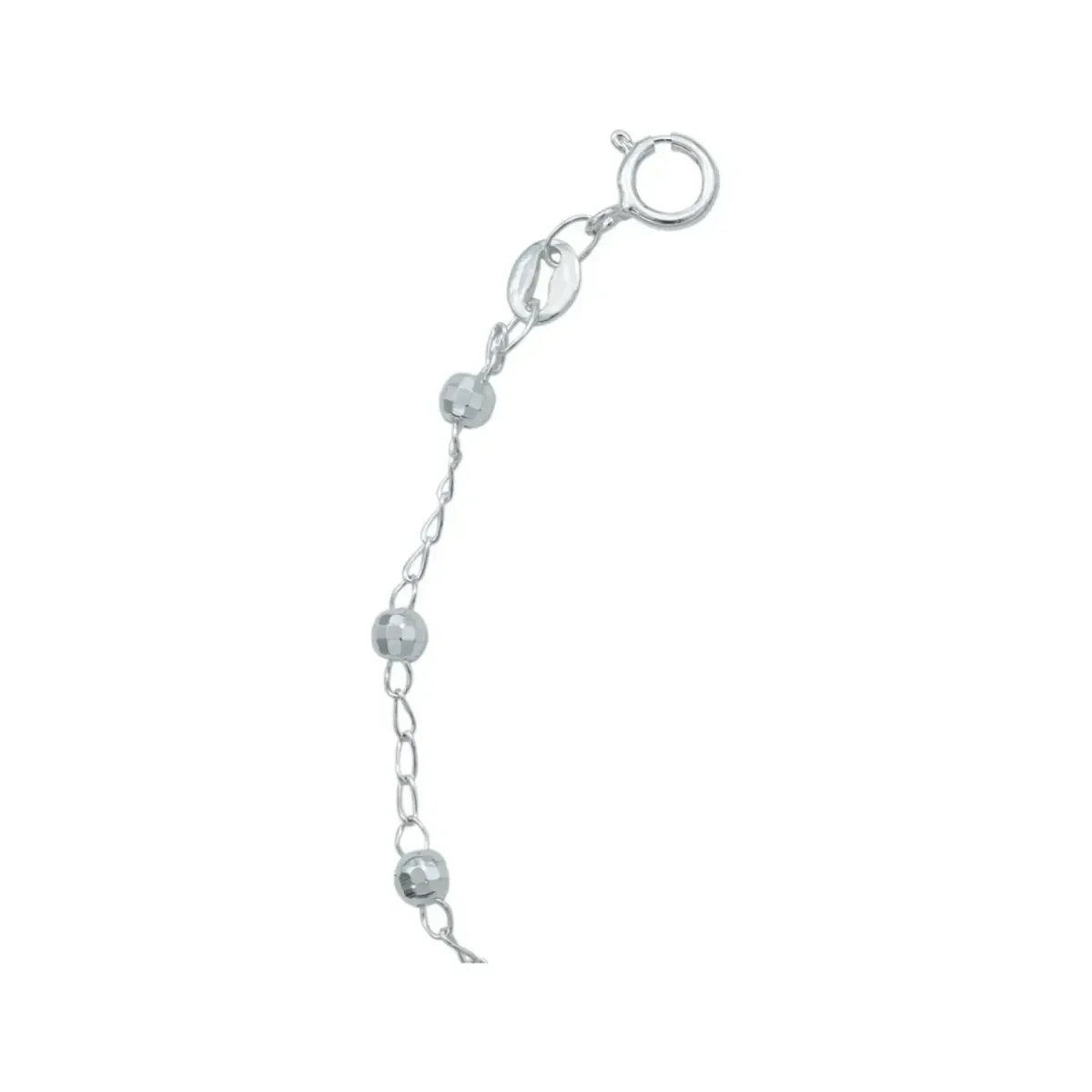 Pulsera Plata 925 Nudo Bruja Bolitas Diamantadas Ajustable - Imagen 5
