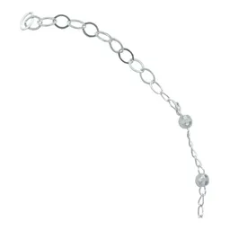Pulsera Plata 925 Nudo Bruja Bolitas Diamantadas Ajustable - Imagen 6