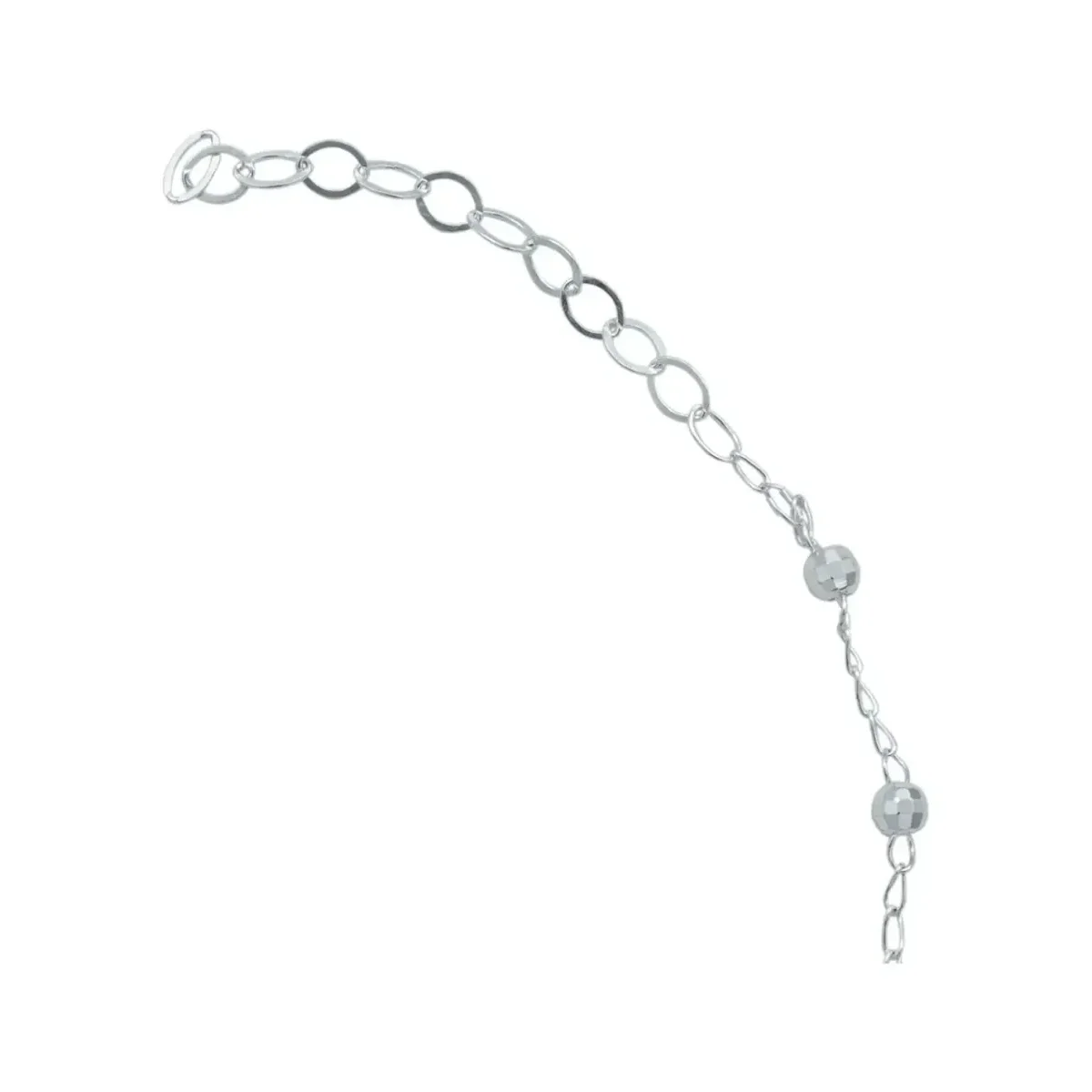 Pulsera Plata 925 Nudo Bruja Bolitas Diamantadas Ajustable - Imagen 6