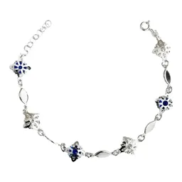 Pulsera Plata .925 Nudo Bruja con Zirconia Azul Ajustable - Imagen 1
